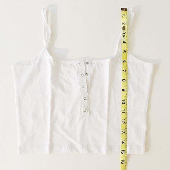 White Button Up Crop Tank Top - Picture 5 of 5
